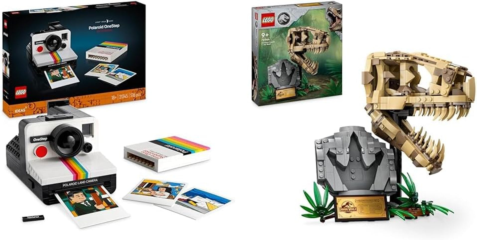 LEGO Ideas Polaroid Onestep SX-70 kameraset för vuxna, samlarobjekt med autentiska detaljer, Kreativ aktivitet, Fotopresenter för kvinnor, män, honom, henne och tonåringar 21345 Byggset Besuche den LEGO-Store Dinosaur Fossil Pack