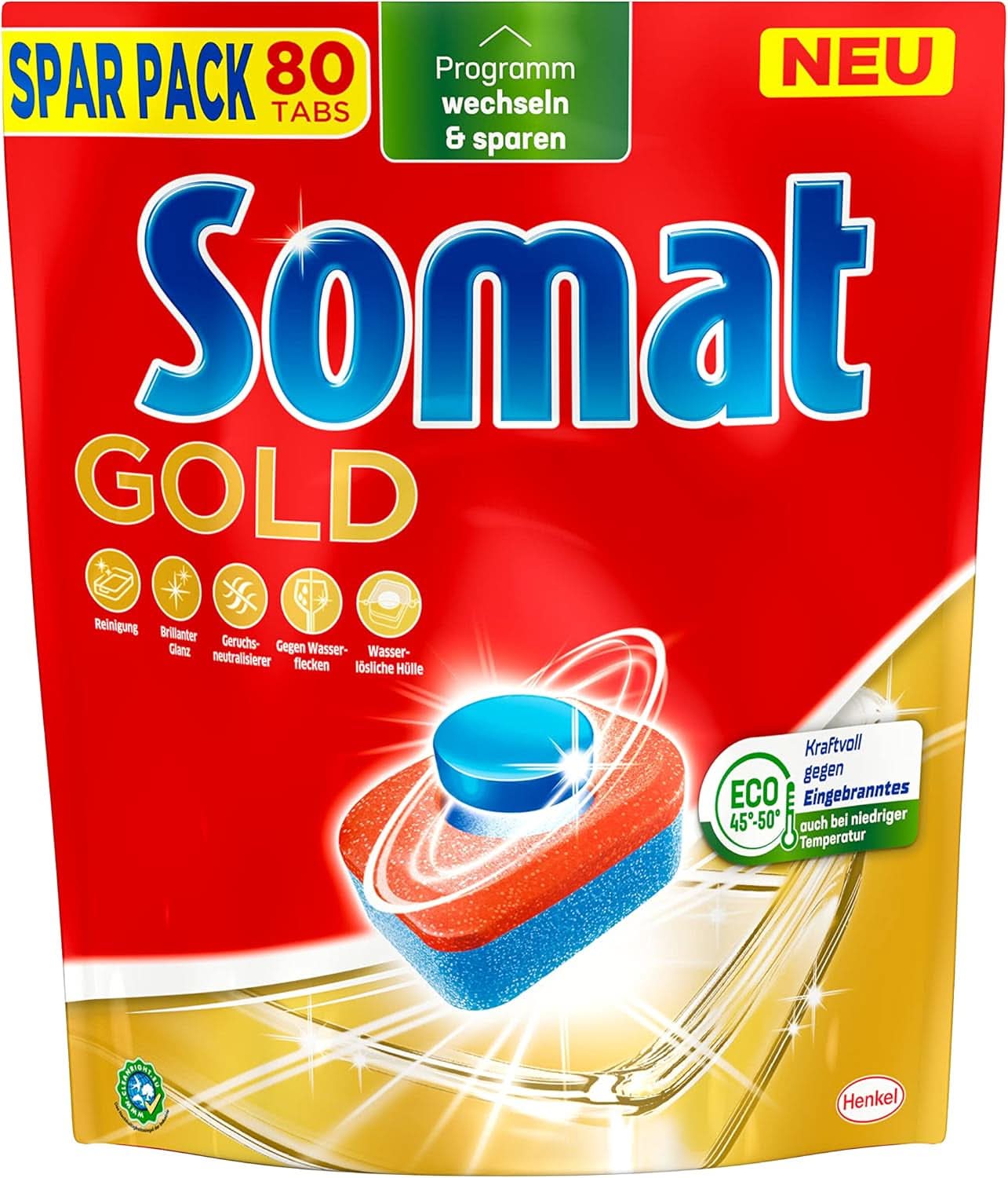 Somat Gold flikar för diskmaskinen (105 flikar) Naty Shop Köksdiskmedel 80 kapslar -