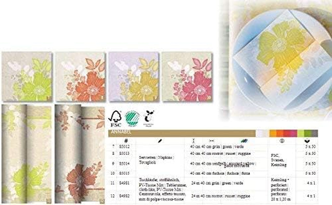 Papstar, 50 servetter "ROYAL Collection" 1/4 Vik 40 Cm X 40 Cm Fuchsia "Annabel", #85015