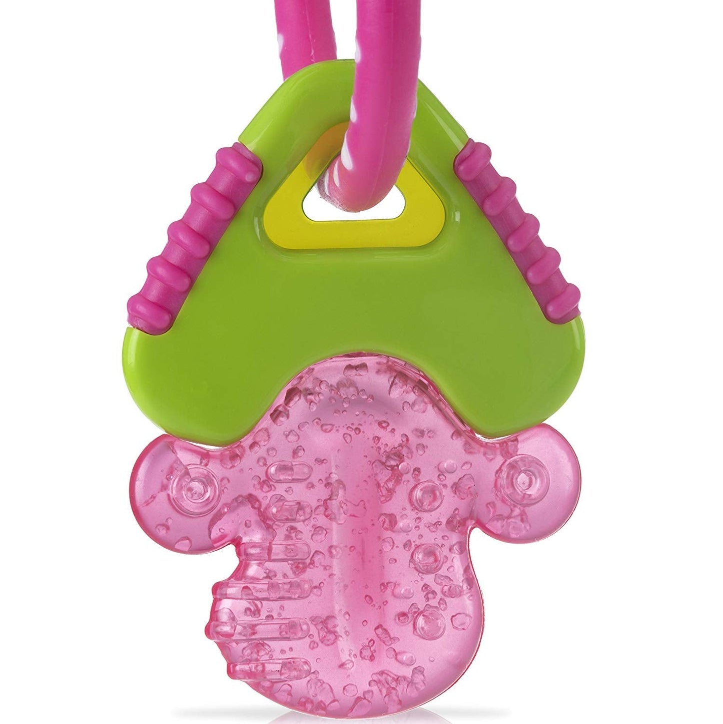 Nuby tandring för spädbarn främjar syn och motorik; den isgelgripande leksaken når till och med molarerna; från 4+ månader