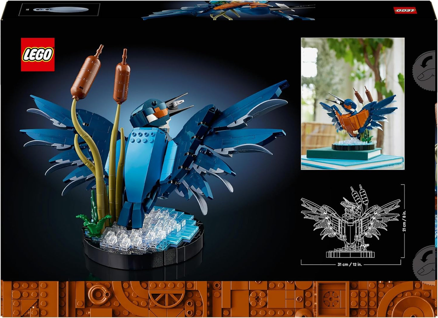 LEGO Icons Kingfisher modellbyggsats för vuxna, fågelfigur för vardagsrum eller kontor, hem- och kontorsdekorationer, present till fågelälskare och ornitologer, kvinnor och män 10331 byggset Besuche den LEGO-Store