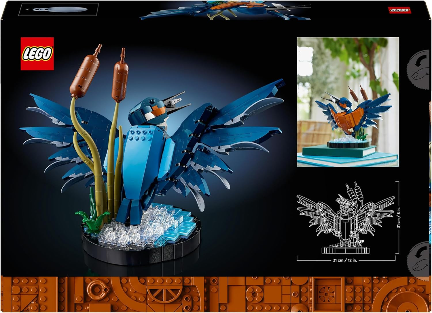 LEGO Icons Kingfisher modellbyggsats för vuxna, fågelfigur för vardagsrum eller kontor, hem- och kontorsdekorationer, present till fågelälskare och ornitologer, kvinnor och män 10331 byggset Besuche den LEGO-Store