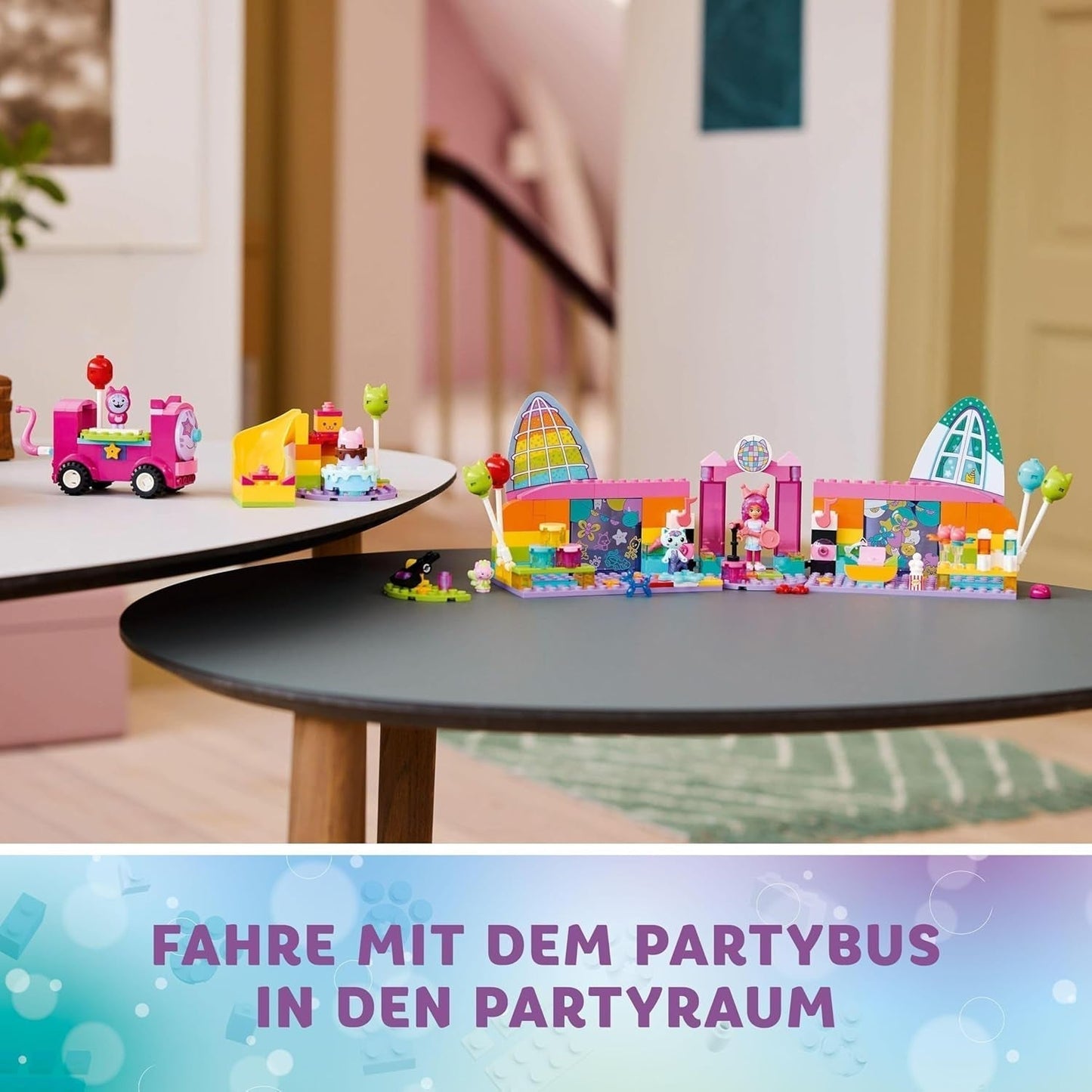 LEGO 4+ Gabbys dockskåp Gabbys festrum, Discolekset med rutschkana och djurfigurer för kreativt rollspel, present till flickor och pojkar från 4 år 10797 Byggset Besuche den LEGO-Store