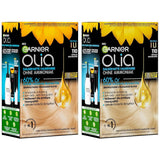 Garnier Olia 110 Cool Ash Blond Ammoniakfri Permanent Färg med Närande naturliga oljor Full täckning Grått hår Permanent Färg 1 Styck (2 Pack) Naty Shop Hårfärg Standardtitel