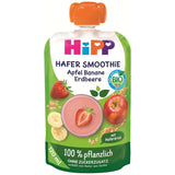 HiPP Bio Quetschie Hafer Smoothie Apfel Banana Erdbeere mit Haferdrink (6 x 120 ml), ab 1 Jahr, 100 % pflanzlich, ohne Zuckerzusatz, vegan, i bästa biokvalitet