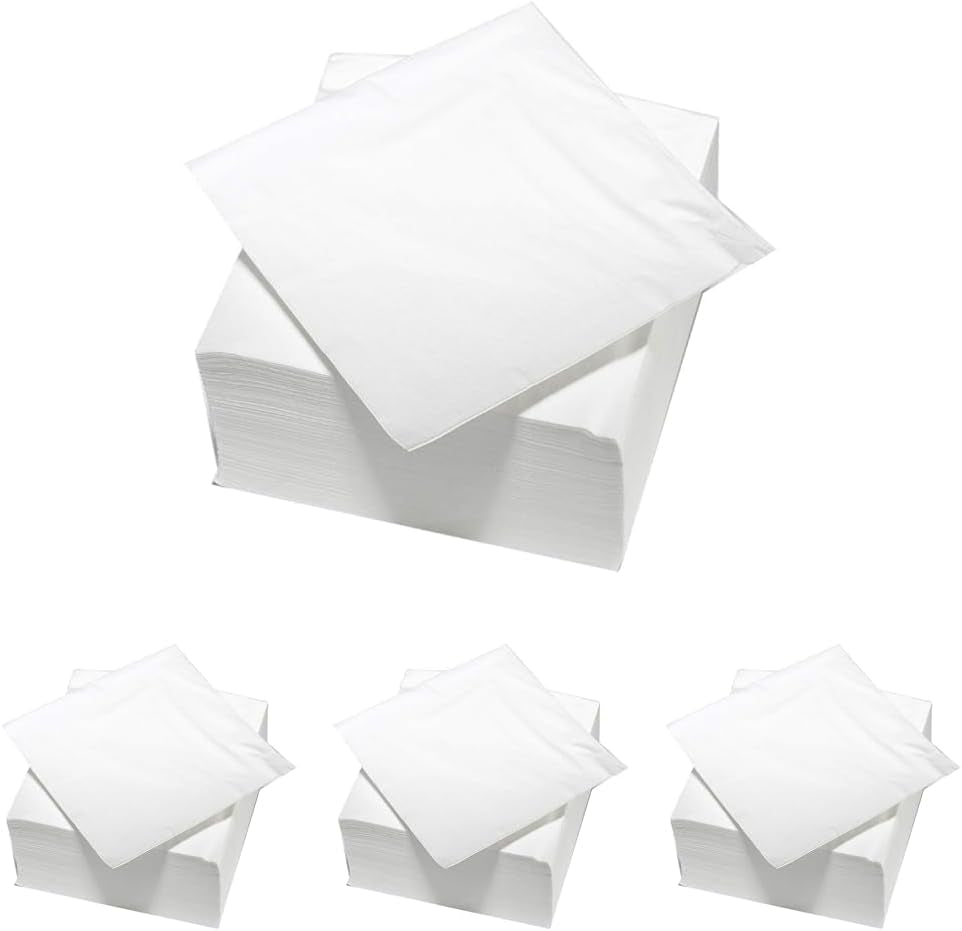 ARTS DE LA TABLE 100 bomullsservetter, 2 lager, 33 X 33 cm, vit (förpackning med 4)