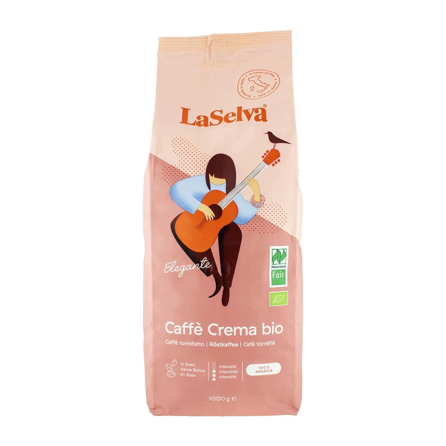 Caffé Crema Elegante rostat kaffe, hela bönor, ekologiskt, 1 kg