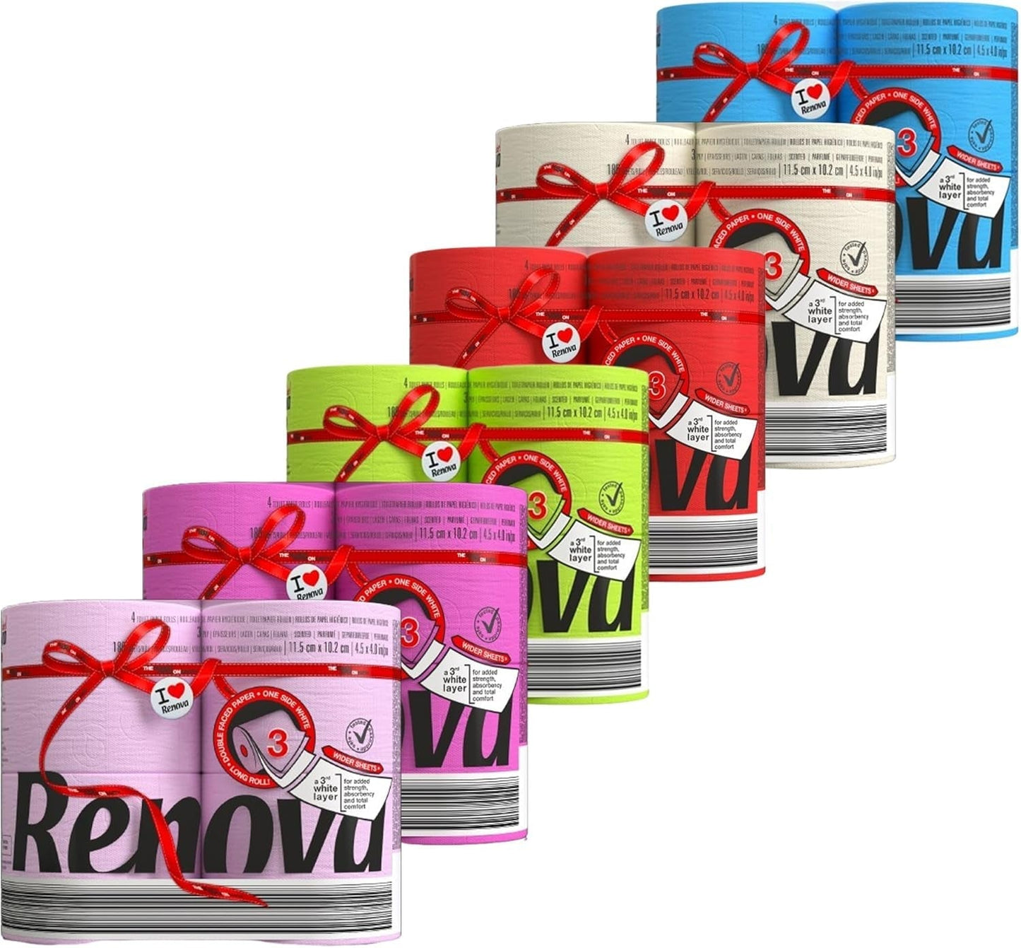 Renova toalettpapper, grönt, 4 rullar