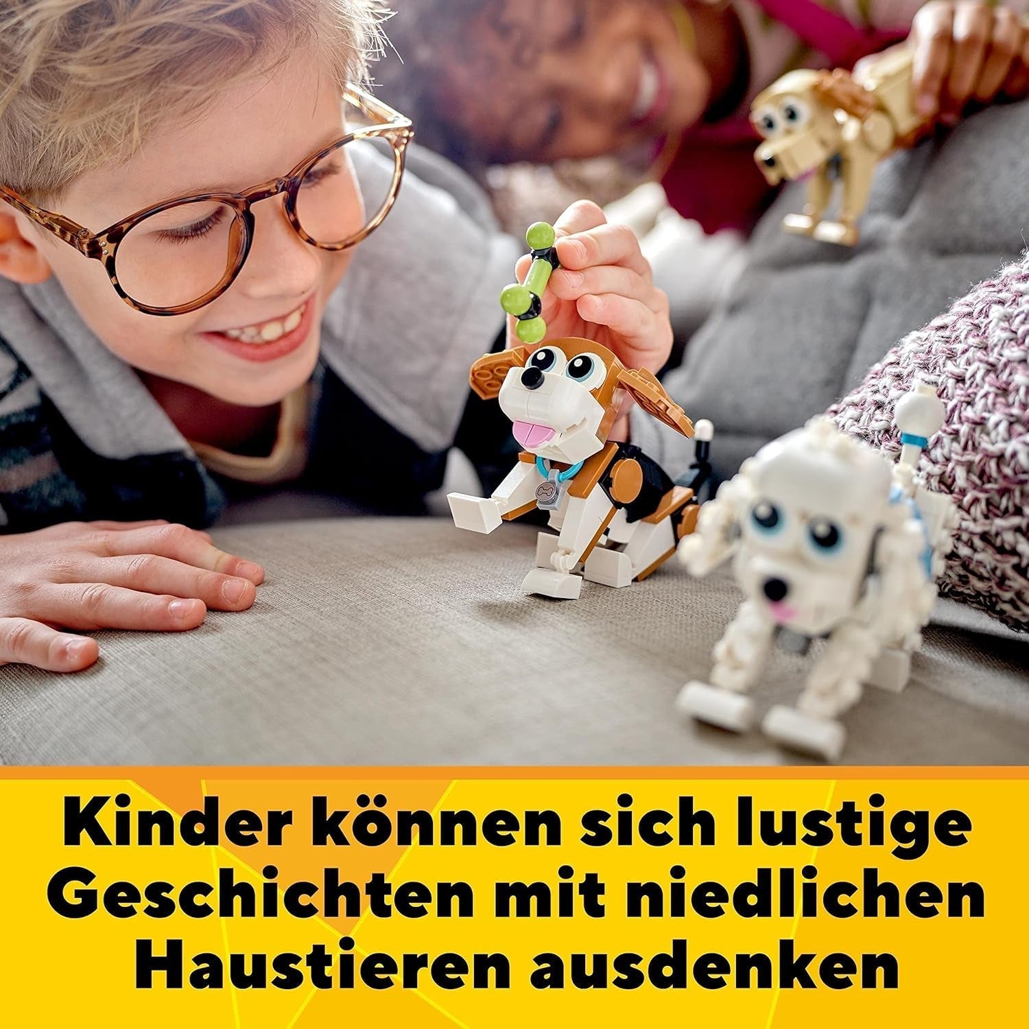 LEGO 31137 Creator 3-i-1 söt hundset med djurfigurer tax, mops, pudel och mer, leksak för barn 7+, present till hundälskare Byggset Besuche den LEGO-Store