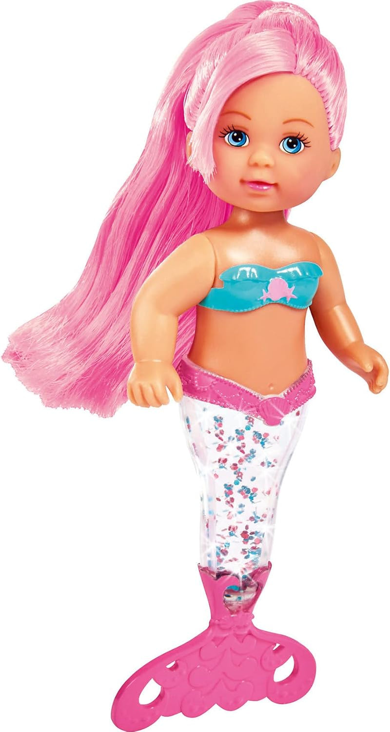 Simba 105733482 - Evi Love Glitter Mermaid, sjöjungfrudocka med stjärtfena som lyser när den skakas. Endast EN vara tillhandahålls.