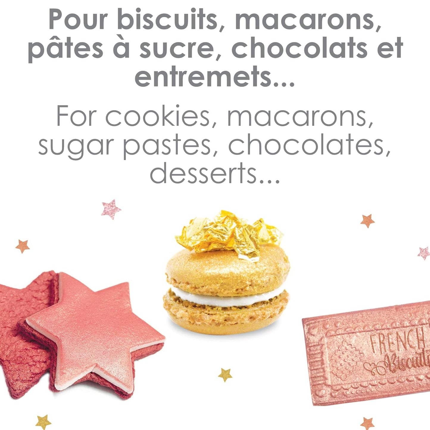 Scrapcooking - Set med 3 metallisk matfärgning - Matfärgning: guld, roséguld och rubin - Ätbar matfärg för bakning, kakor, kakor, kakor, choklad - 4019