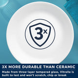 Winter Frost servisset för 4, 12 delar, Premium Ultra-Durable Vitrelle™ Glasservis, diskmaskinssäker, mikrovågs- ​​och mikrovågssäker, festlig vinterdesign