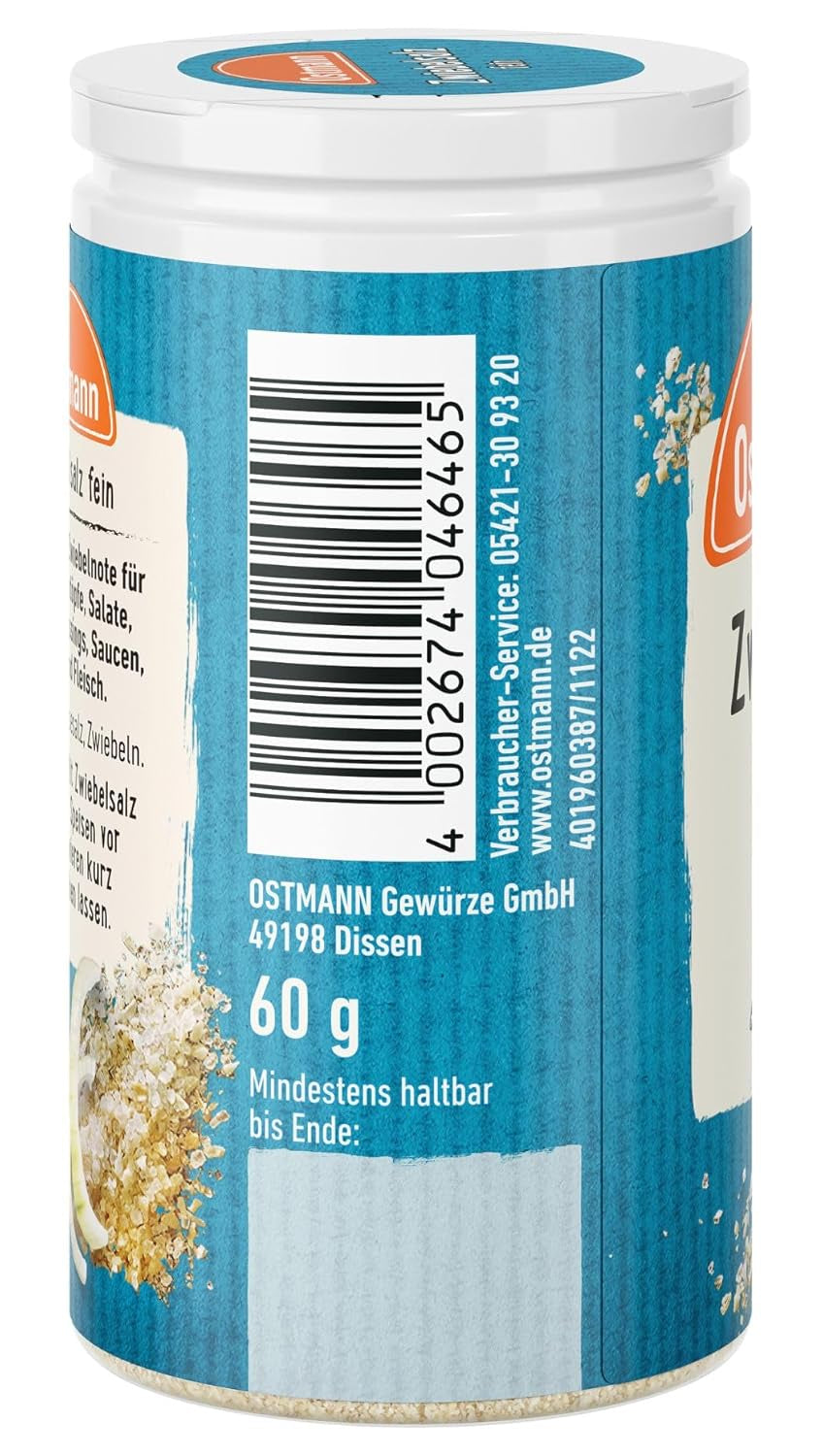 Ostmann Gewürze - Zwiebelsalz | Återvinningsbar & återvinningsbar Verpackung | 60 g i Der Streudose