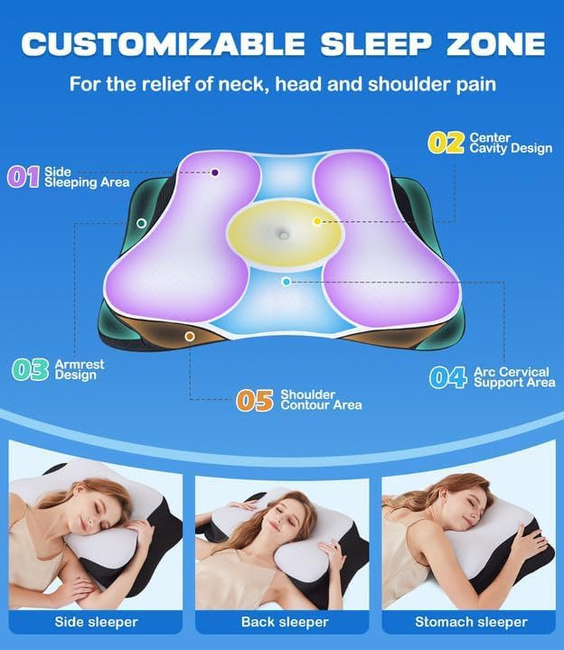 SUPA MODERN Memory Foam Kudde Side Sleeper Kylkudde 60X40 Ortopedisk Baksida Mage Nacke smärtlindring Nackkudde Ortopediska livmoderhalskuddar Naty Shop