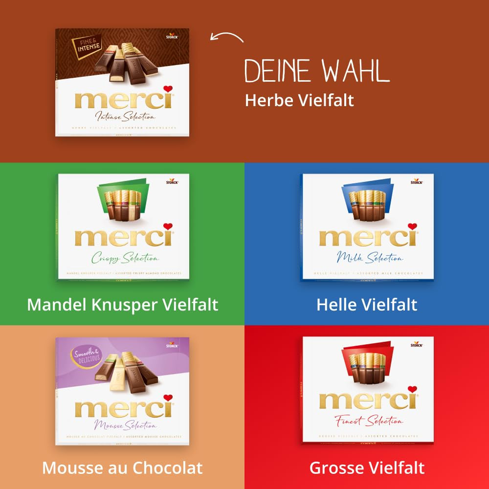 Finest Selection mörk choklad – 6 x 250 g – Raffinerade mörk chokladspecialiteter – Fyllda och ofyllda praliner