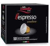 Caffè TROMBETTA L 'Espresso, Italien Kaffee Nespresso kompatibel Kapseln. Aus 100% Arabica mit einem vollmundigen und körperreichen - 50 Kapseln, 50 Stück (1er Pack)