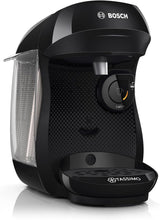 Bosch Tassimo Happy Friendly TAS102E Kapselespressomaskin, 70+ drycker, Lämplig för alla koppar, Auto-Stop, Hållbar, Perfekt Dosering, Utrymmesbesparande, 1400W, Svart