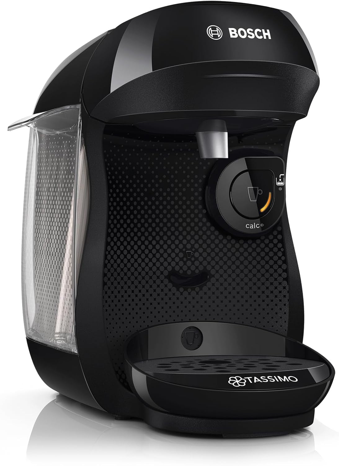 Bosch Tassimo Happy Friendly TAS102E Kapselespressomaskin, 70+ drycker, Lämplig för alla koppar, Auto-Stop, Hållbar, Perfekt Dosering, Utrymmesbesparande, 1400W, Svart