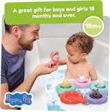 Tomy Toomies Peppas Pool Party - 5 koppar med kopplingsring med 5 leksaker för barn Peppa Pig & Friends Water Squirter - badleksaker +18 månader - Badleksaker för barn och poolleksaker Bebe Toys Naty Shop