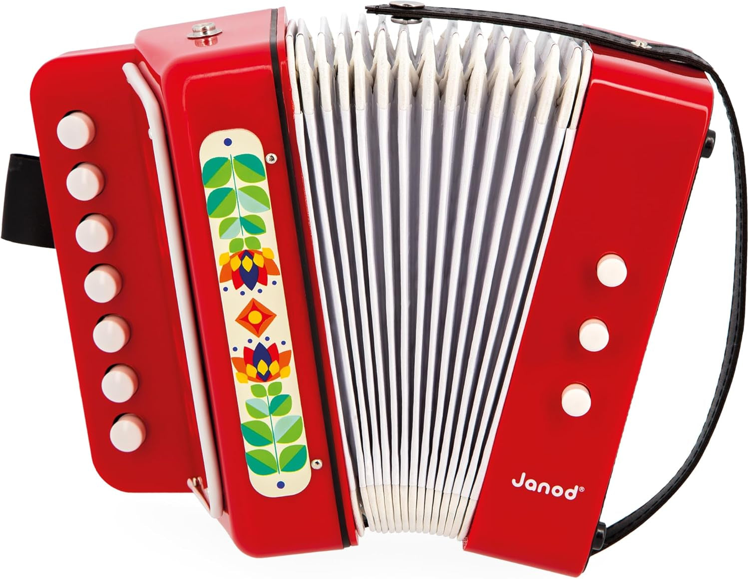 Janod - Dragspel Gioia - Barnmusikinstrument - Rollspel och tidig musikutbildning - Med rem - Från 3 år, J07654 Jucarii Bebe Naty Shop Standardtitel