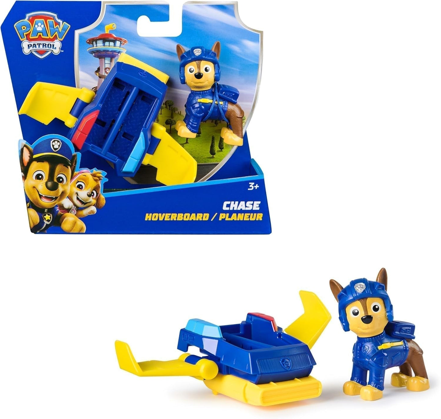 PAW PATROL Chase Action Pup Mini Rescue Flygplan Lekset med vikbara vingar Leksak för barn 3 år gamla actionfigurer Naty Shop Chase
