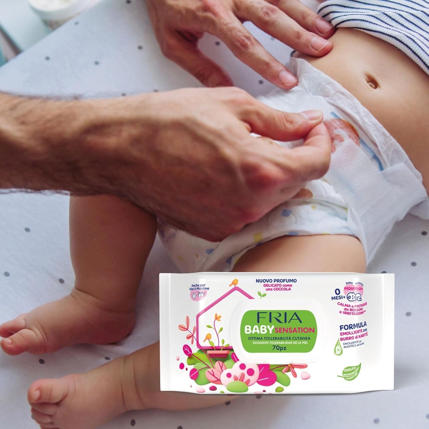 Baby Sensations med lock, 72 våtservetter, rengöringsservetter för personlig vård, unisex, barn