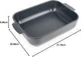 Peugeot Appolia Rechteckige Auflaufform Mit Griffen, Keramik, Schiefer / Grau, 7,2X31X21,7 Cm, Fassungsvermögen: Ca. 2 L, 60060 Formar och bakplåtar Naty Shop