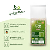 Biocentral ekologisk havrekli 1 kg | Fördelaktigt paket | Proteinkälla med hög fiber | Naturligt vegansk | Från EU:s jordbruk | Lågt sockerinnehåll
