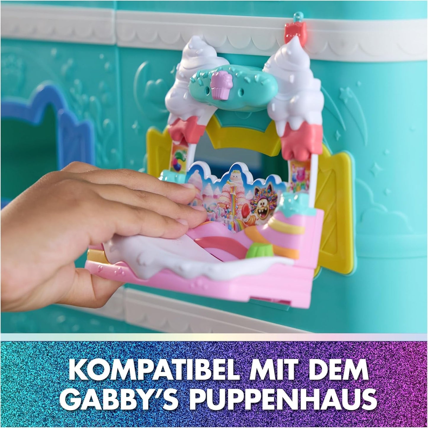 DREAMWORKS GABBY'S DOLLS HOUSE: THE MOVIE - Kuchi's Sweet Balcony Playset med dockskåpsfigurer och tillbehör för barn från 3 år och uppåt