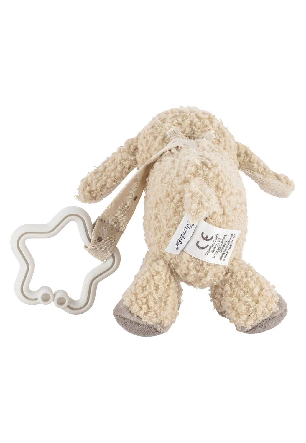 Sterntaler Flocke Fårleksakshänge - Mjukt tyg Barnvagnsleksak - Babyhängande leksak - Sand Färg Stjärnformad upphängning Lekbågehänge Bebe Toys Naty Shop