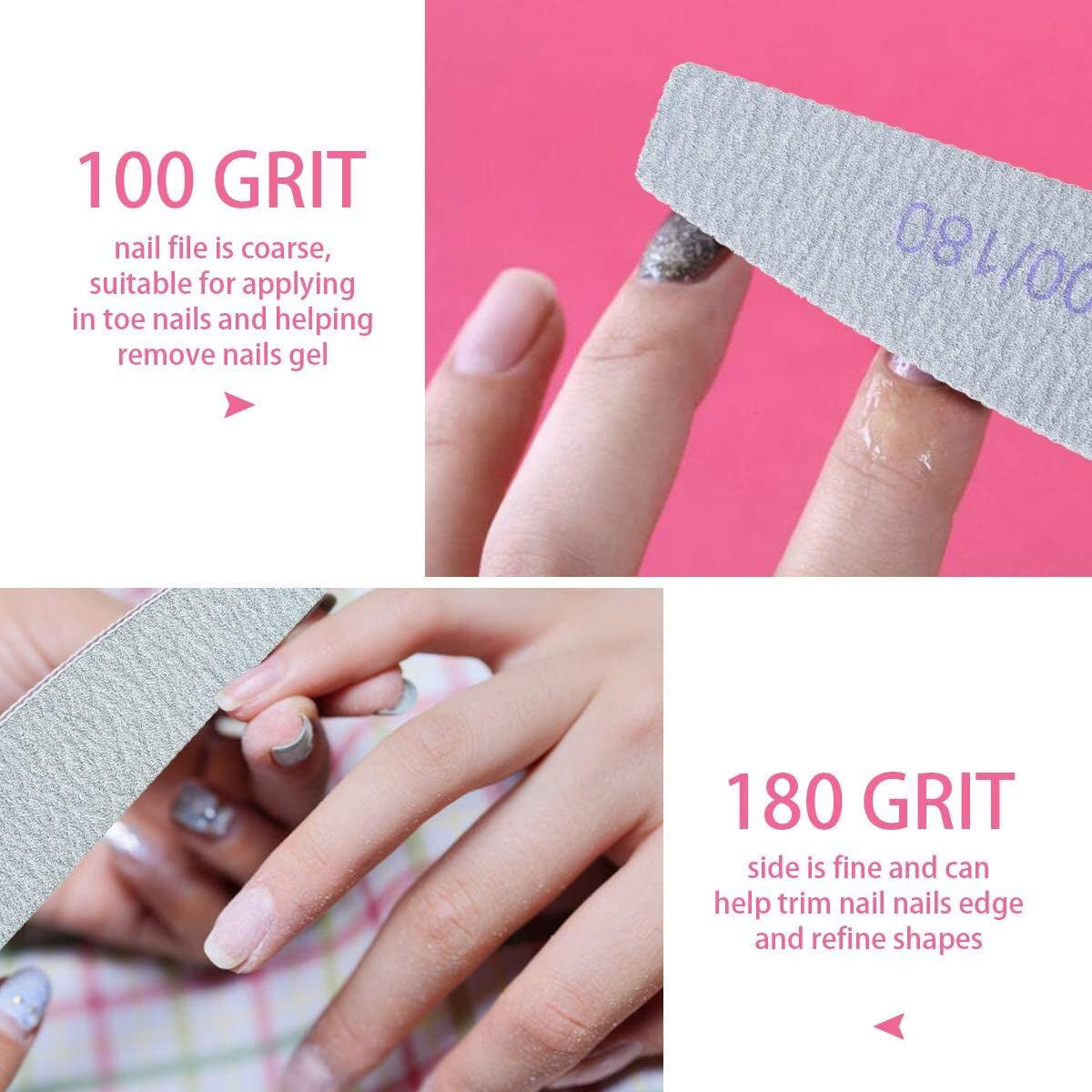 URAQT Professionelle Nagelfeile, 16 Stück, Feile 100/180, Waschbar, Für Nägel, Doppelseitig – Friseursalon, Haustiere (Vit)