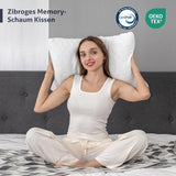 EGO HOME memory foam kudde 40x80 cm med strimlat memory foam - Andas, ergonomisk nackstödskudde för sido-, rygg- eller magslipare - Oeko-Tex certifierad - Tvättbart fodral