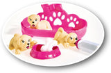 Simba 105733041 - Evi Love Puppy Love med TRE valpar, med hundhus och tillbehör, modedocka, 12 cm, för barn från 3 år och uppåt