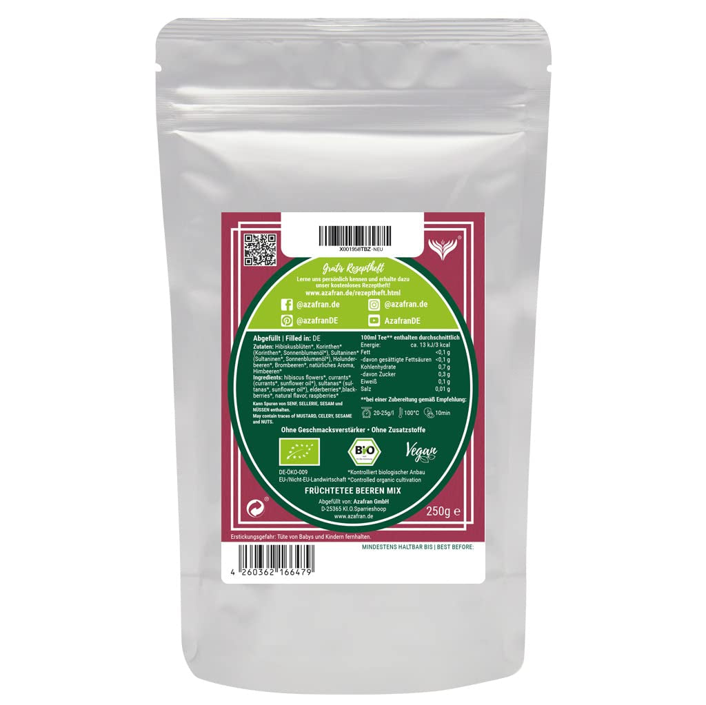 Azafran BIO Fruktte Blandning av röda frukter 250 g