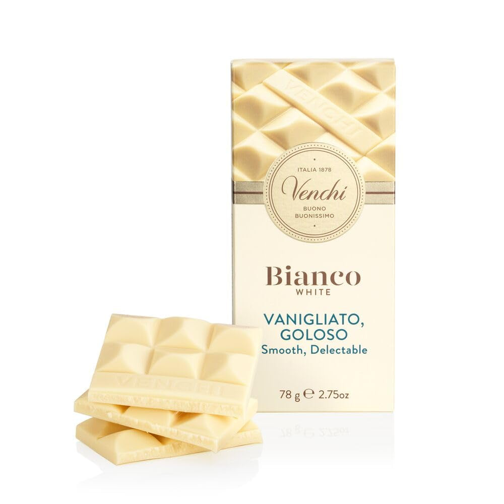 Venchi - Extra vit chokladkaka, 78 g - med vanilj - Glutenfri