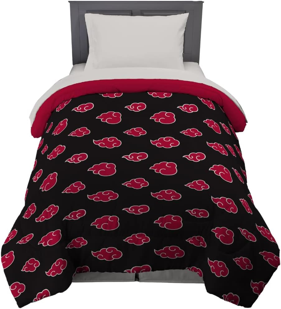 Franco Naruto Anime Akatsuki Mönster Mjuk Mikrofiber Sängkläder Duvet Queen, (officiell Naruto Product) Täcken och täcken Naty Shop Naruto Twin
