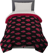 Franco Naruto Anime Akatsuki Mönster Mjuk Mikrofiber Sängkläder Duvet Queen, (officiell Naruto Product) Täcken och täcken Naty Shop Naruto Twin
