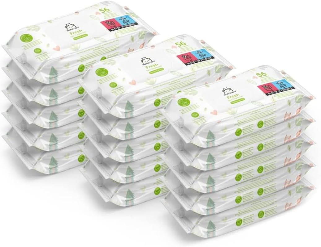Mama Bear Naty Shop Aloe Vera Fresh Baby Wipes 56 delar (pack med 18)
