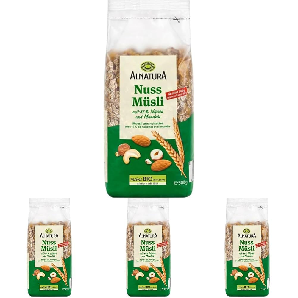 Ekologisk müsli med nötter, 17% nötter och mandel, 0,5 kg