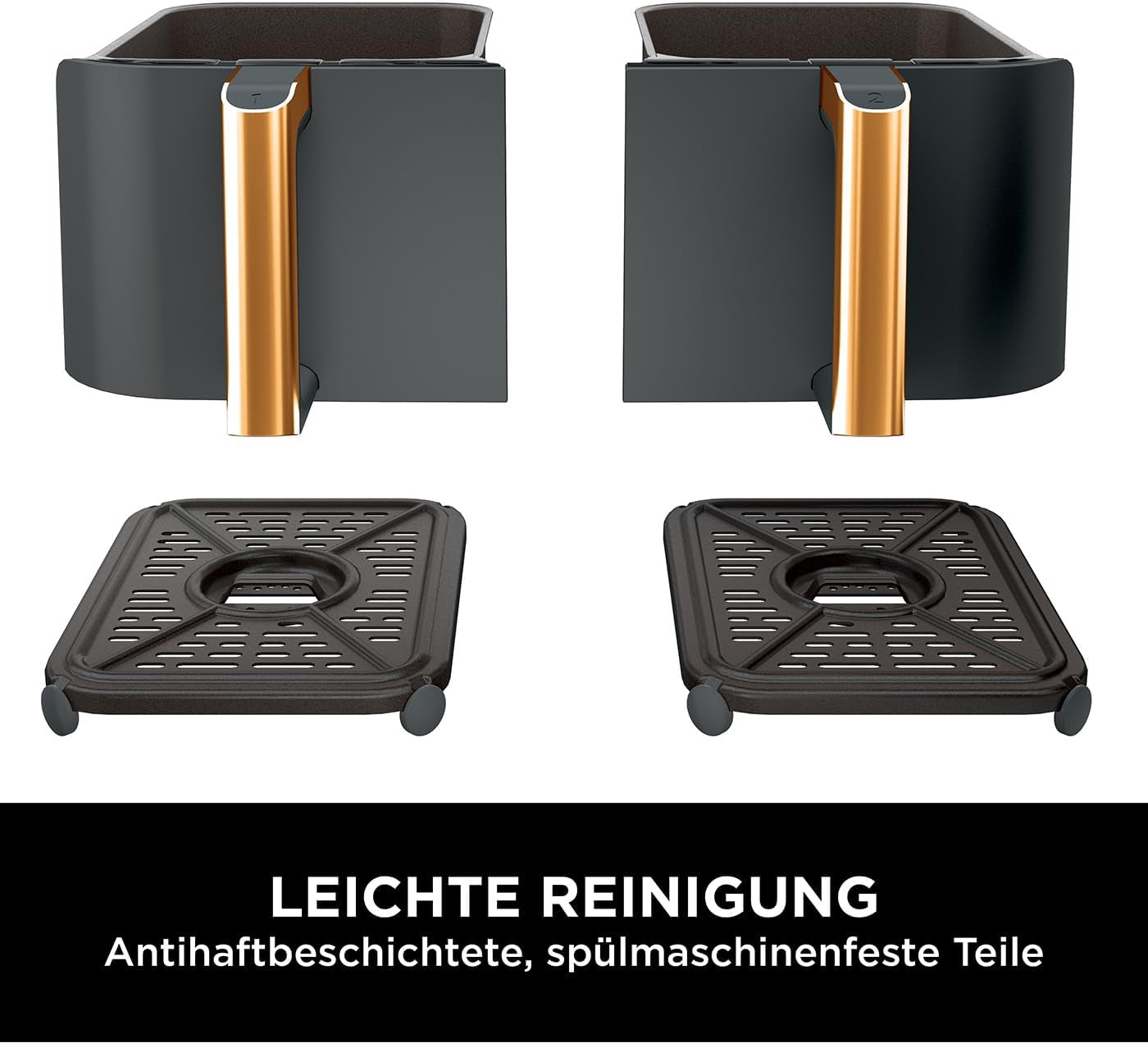 Ninja Foodi AF400EUCP MAX Dual Zone Air Fryer, 9,5 L Airfryer, 2 fack, med tång, non-stick beläggning Hushållsapparater Naty Shop