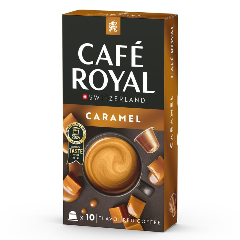 Café Royal Caramel Flavored Kaffee – Nespresso®-kompatibel Kaffeekapseln, krämig, helle Röstung, 100 % Arabica, Rainforest Alliance, 100 Kapseln