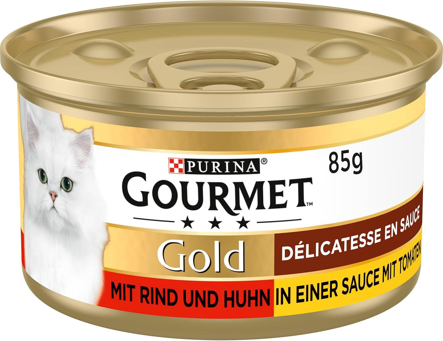 Gourmet Gold Délicatesse en sås nötkött och kyckling våt kattmat, förpackning om 12 (12 x 85 g)