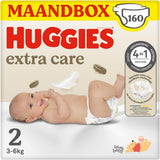 Huggies Extra Care Babyblöjor, storlek 2 (3-6 kg), Superabsorberande, Disney Design, Bulk Pack, 160