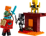 LEGO Minecraft Lava Duell of the Deep, Leksak för TV-spelsfans, fästning med minifigurer inklusive Alex, Skeleton Wither, Lohe och Strider, Present för flickor och pojkar 6 år gamla 21266 Byggset Beuche den LEGO-Store