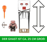 Mattel Minecraft Actionfigur Set, Ghast With Fire Attack, Lights, Noise, Starter And Projectile, Piglin Warrior, Inspired By The Movie, JFB69 Actionfigurer Naty Shop