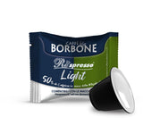 Caffè Borbone Respresso, Light Coffee Mixture, 50% Weniger Kaffein als die Blue Mischung - 50 Kapseln - Kompatibel med Nespresso®* Haushalts-Espressomaschinen