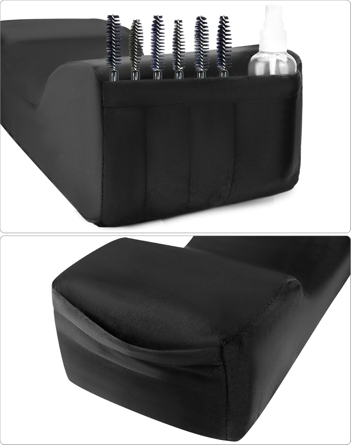 QWORK® Ögonfransskudde, U-formad skönhetssminkkudde, Ergonomisk ögonfranskudde för förlängning, Memory Foam Ögonfranskudde för skönhetssalong hemmabruk (svart) Cervikala ortopediska kuddar Naty Shop