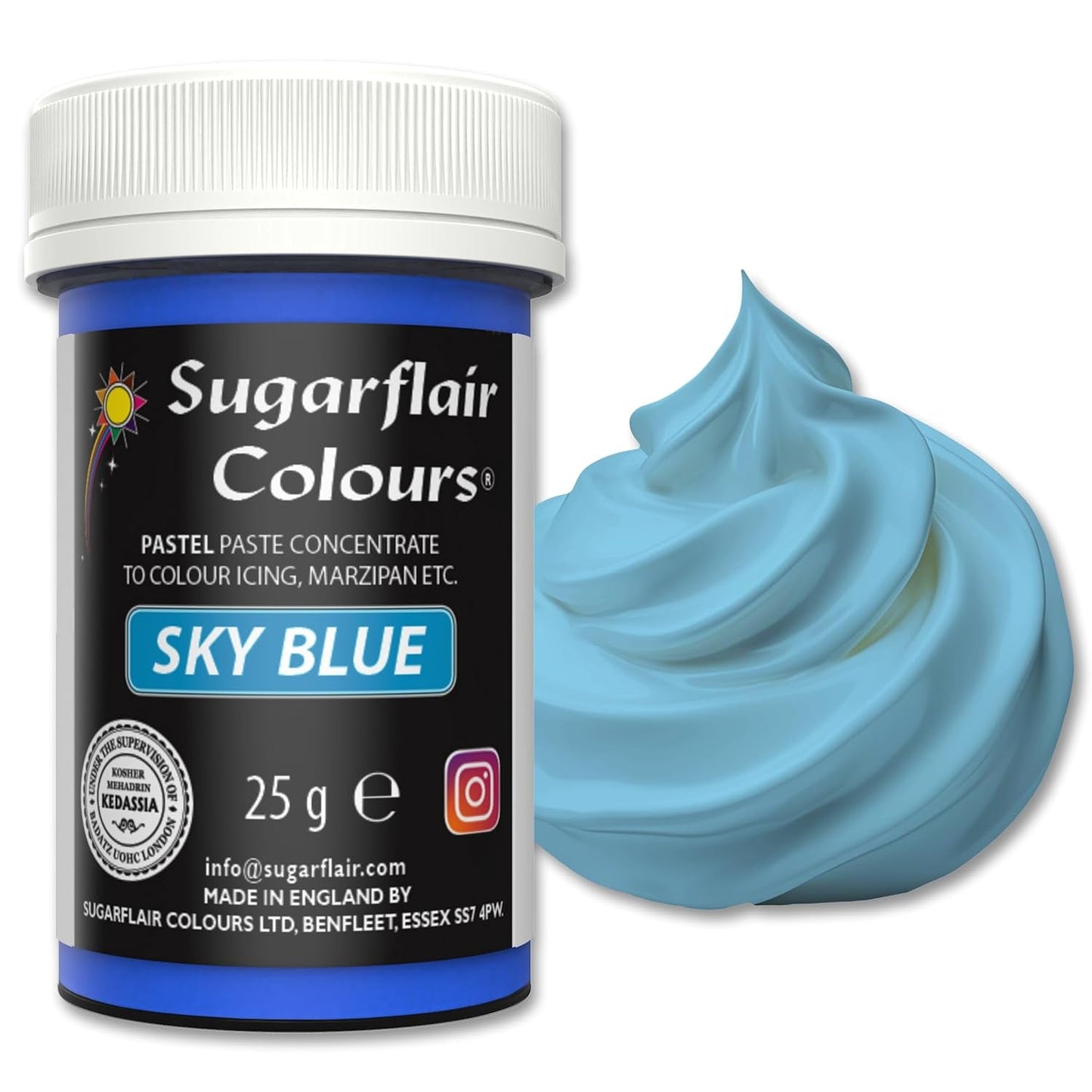 Matfärg Sugarflair Paste Pastel Sky Blue, matfärg för pasta, för fondant och marsipan, koncentrerade färger Spectral - 25 g