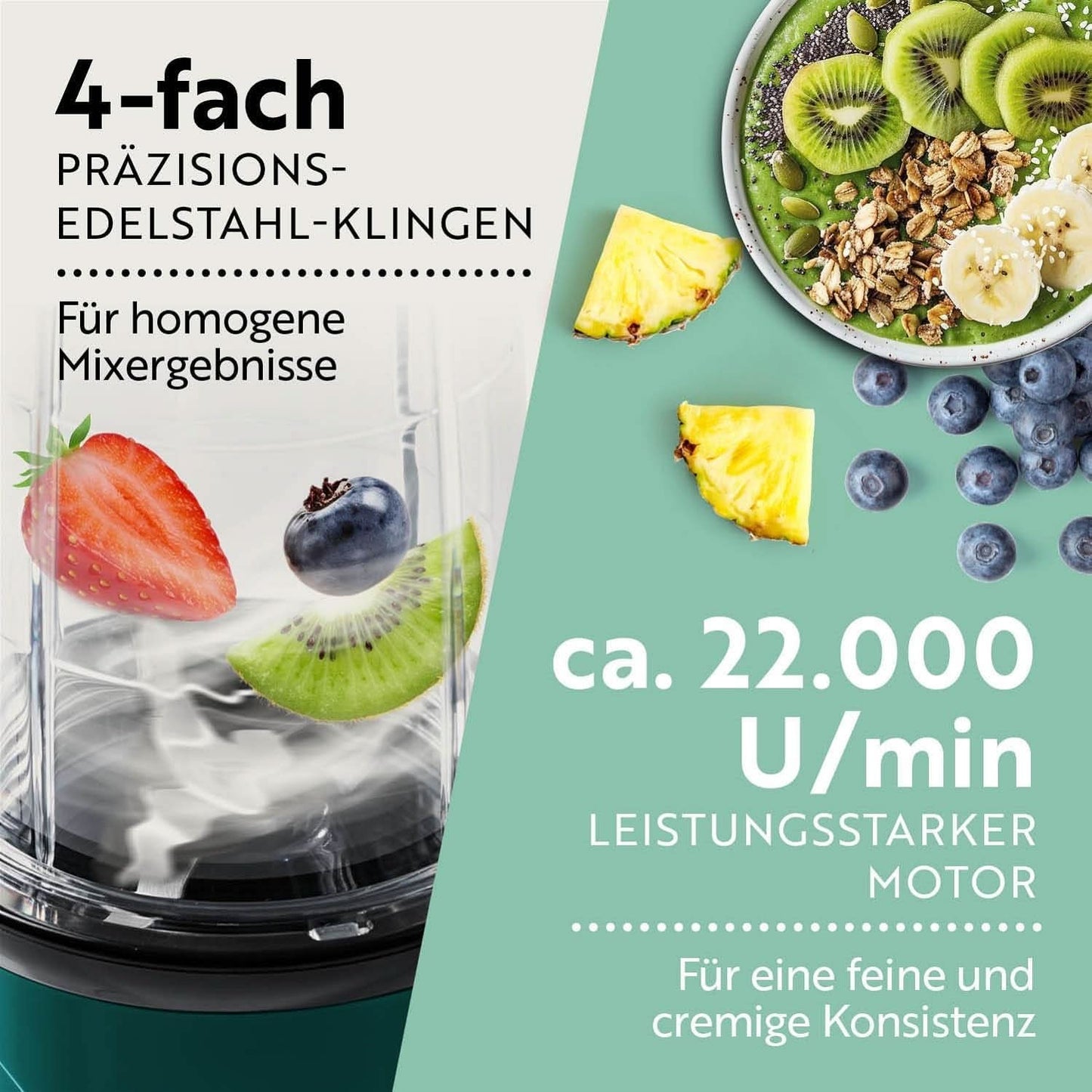 Gourmetmaxx Mr Magic Blender, Smoothie Maker med Xxl Naty Shop tillbehörspaket