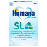 Humana SL Expert, från födseln, specialformel för komjölkintolerans orsakad av laktosintolerans, galaktosemi eller komjölksproteinallergi, för spädbarn och småbarn, 600g